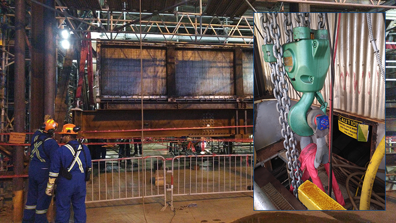 SP Load Shackles and Air Hoists for Exchanger Installations at Refinery