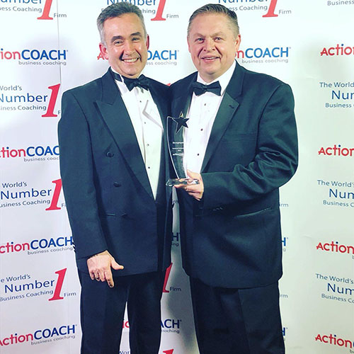 dave ayling and gary mullins at the action coach awards