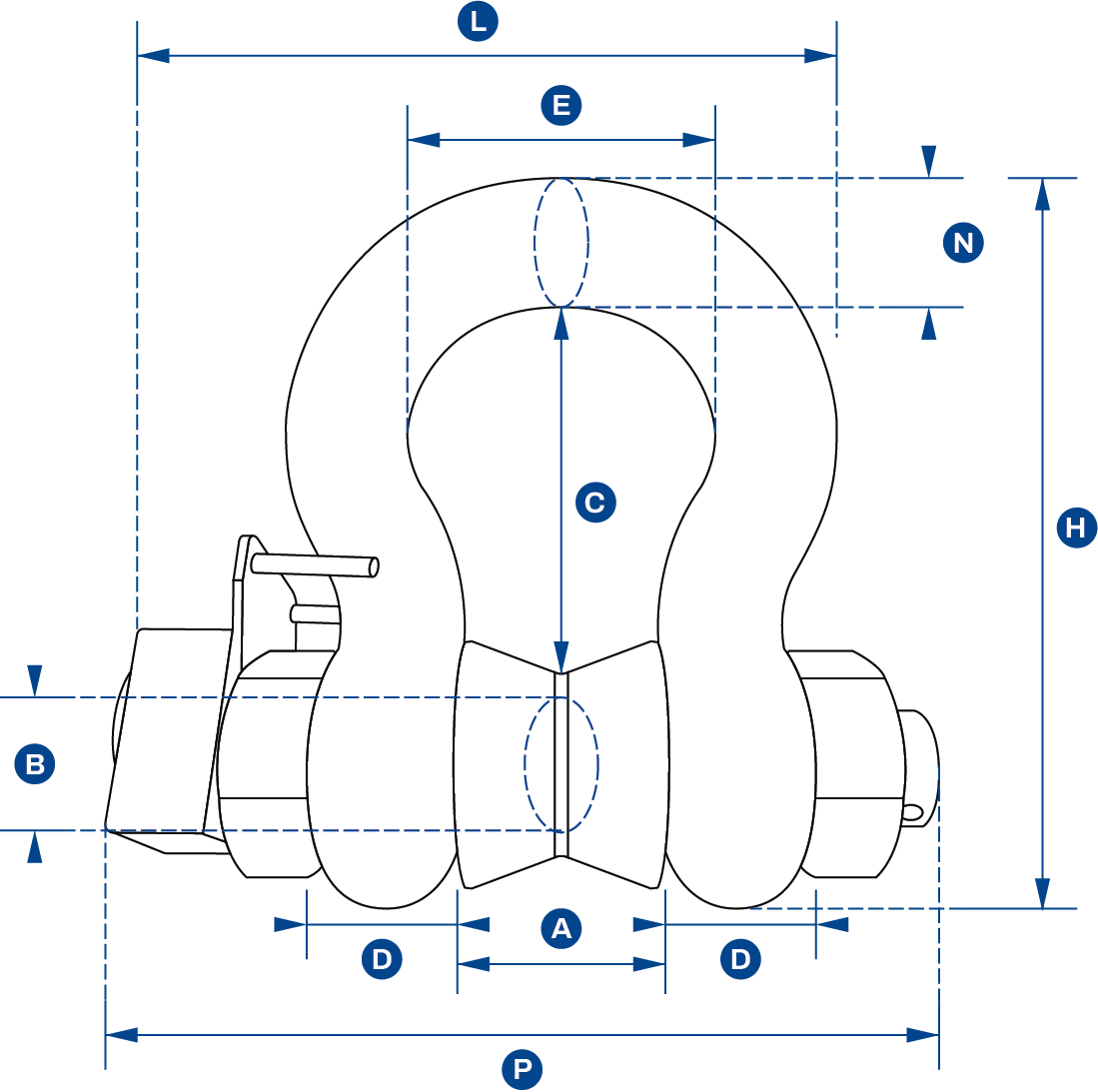 straightpoint loadshackle dimensions
